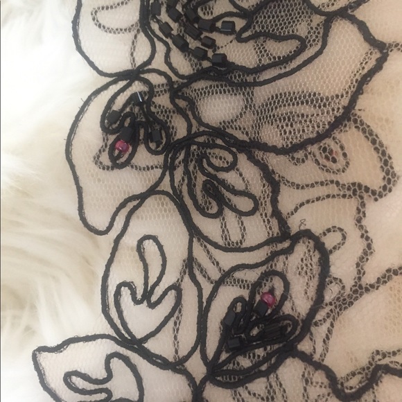 New! Agent Provocateur Lindie Kimono Soiree Black robe beaded sheer mesh gown - Picture 10 of 12